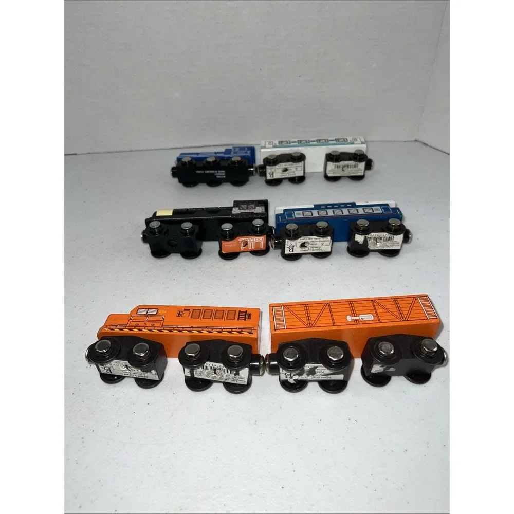 Battat Classic Trains Wooden Railroad Magnetic Toy Train Lot Of 6 Trains
